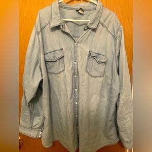 Light denim button down shirt